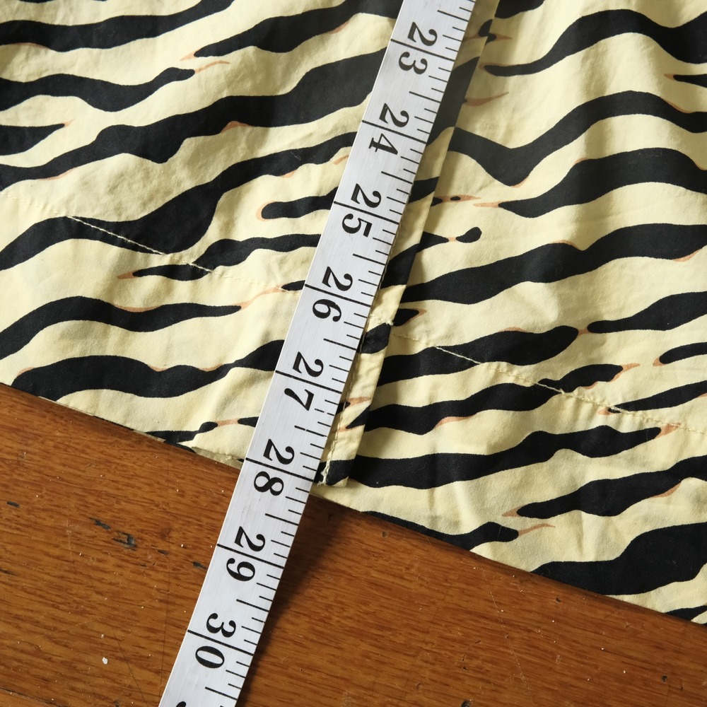 Everlane Poplin Short-Sleeve Shirt Pale Yellow Tiger Stripe Small Animal Print S - Picture 5 of 8